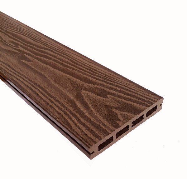 Террасная доска из ДПК Terrapol Смарт 3D Пустотелая с пазом Орех Милано купить в Братске