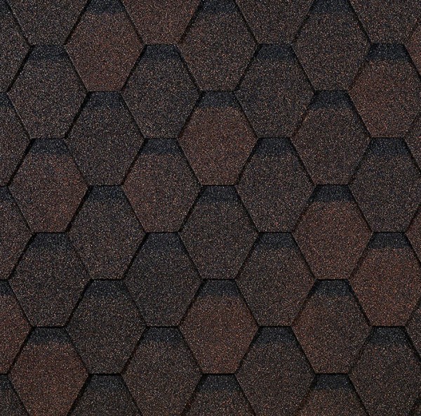 Гибкая черепица EURASIA Docke, Коллекция ШЕСТИГРАННИК Коричневый купить в Братске