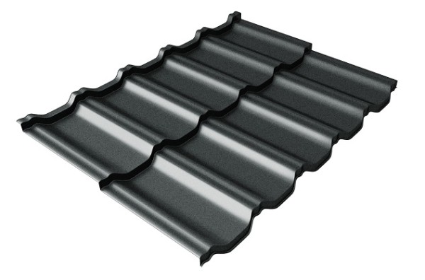 Металлочерепица модульная Квинта Uno Grand Line c 3D резом 0,5 GreenСoat Pural Matt RR2Н3 (RAL 7016 антрацитово-серый) купить в Братске