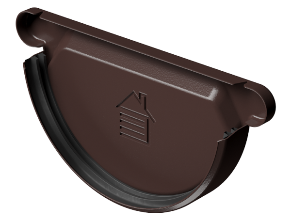 Заглушка желоба D125 Döcke STAL PREMIUM Шоколад, (RAL 8019) купить в Братске