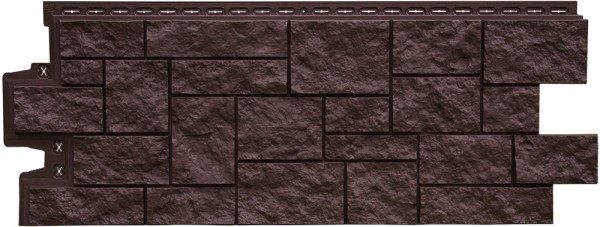 Фасадная панель Grand Line Дикий камень Стандарт Шоколадный (коричневый) купить в Братске