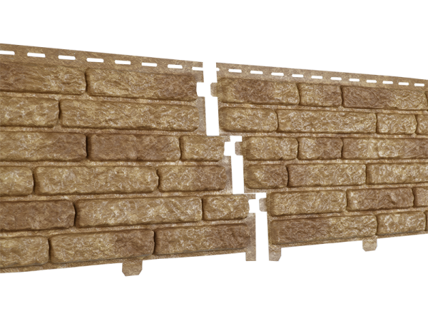 Фасадная панель Ю-пласт Стоун Хаус Кварцит Тёмно-бежевый купить в Братске