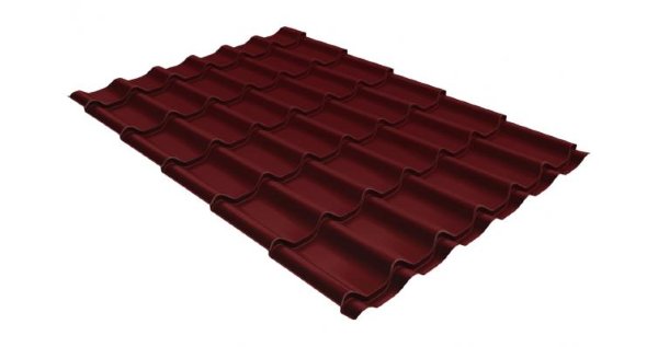 Металлочерепица классик GL 0,5 Velur20 RAL 3005 красное вино купить в Братске