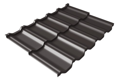 Металлочерепица модульная Квинта Uno Grand Line c 3D резом 0,5 GreenСoat Pural RR 32 темно-коричневый (RAL 8019 серо-коричневый) купить в Братске