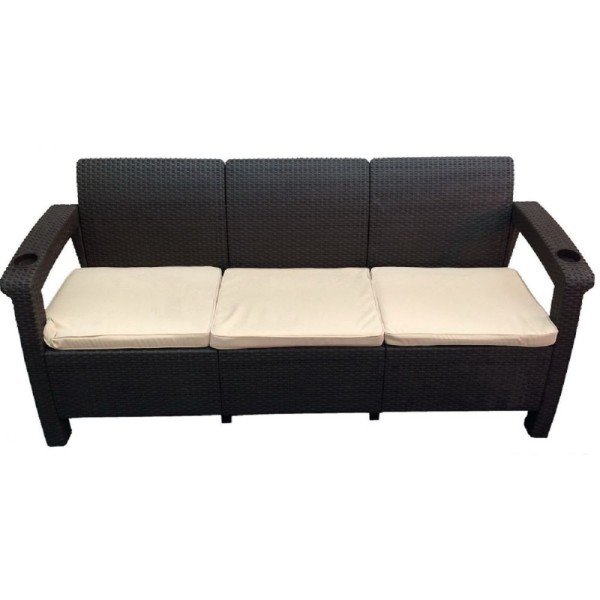 Трёхместный диван  Yalta Sofa 3 Seat венге купить в Братске