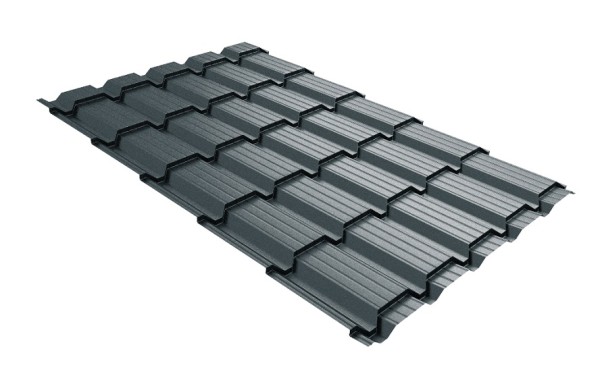 Металлочерепица GL квадро профи 0,5 Velur RAL 7016 антрацитово-серый купить в Братске