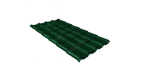 Металлочерепица камея 0,5 Satin RAL 6005 зеленый мох купить в Братске