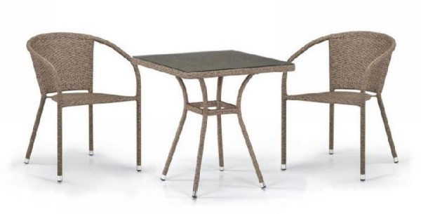 Комплект плетеной мебели AFINA из иск. ротанга T282BNT/Y137C-W56 Light Brown 2Pcs купить в Братске