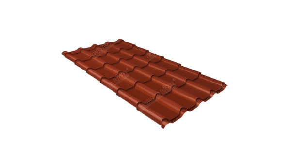 Металлочерепица камея 0,5 Satin RAL 8004 терракота купить в Братске
