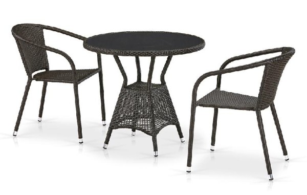 Комплект плетеной мебели AFINA из иск. ротанга T707ANS/Y137C-W53 Brown 2Pcs купить в Братске