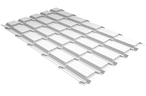 Металлочерепица GL квадро профи 0,5 Satin RAL 9003 сигнальный белый купить в Братске