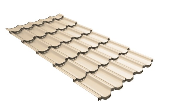 Металлочерепица квинта плюс с 3D резом 0,5 Satin RAL 1015 светлая слоновая кость купить в Братске