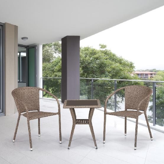 Комплект плетеной мебели AFINA из иск. ротанга T25B/Y137C-W56 Light Brown 2Pcs купить в Братске