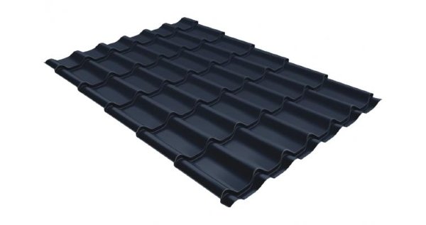 Металлочерепица классик 0,5 Satin RAL 7024 мокрый асфальт купить в Братске