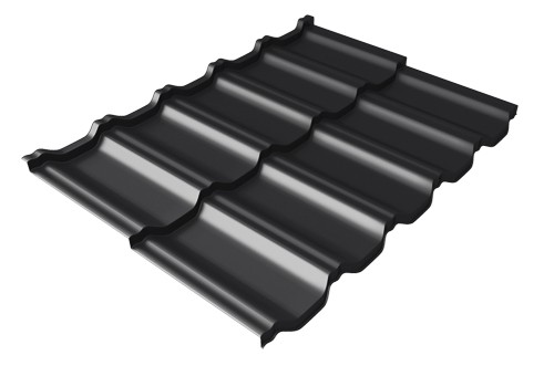 Металлочерепица модульная Квинта Uno Grand Line c 3D резом 0,5 Satin Мatt RAL 9005 черный купить в Братске