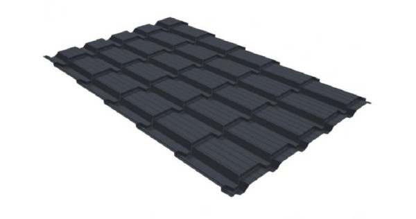 Металлочерепица GL квадро профи 0,5 GreenCoat Pural RR 23 темно-серый (RAL 7024) мокрый асфальт купить в Братске
