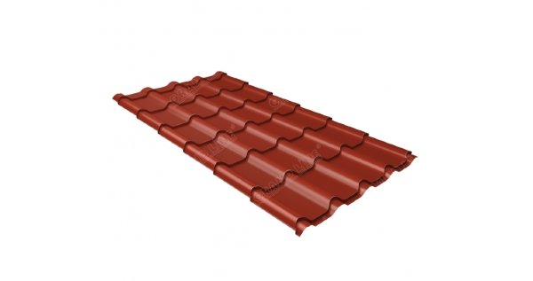 Металлочерепица камея 0,45 PE RAL 3009 оксидно-красный купить в Братске