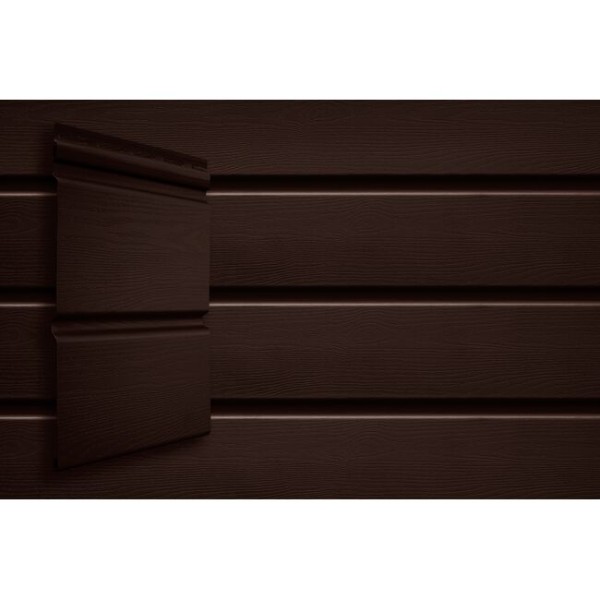 Виниловый сайдинг Grand Line Double-Брус Тёмный Дуб купить в Братске