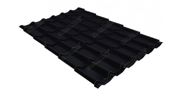 Металлочерепица классик 0,45 Drap RAL 9005 черный купить в Братске