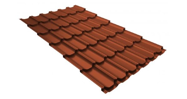 Металлочерепица квинта плюс 0,5 GreenCoat Pural RR 750 кирпично-красный (RAL 8004 терракота) купить в Братске